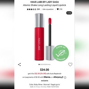 SEPHORA - HAUS LABS BY LADY GAGA - ATOMIC SHAKE LIQUID LIPSTICK - RUBY SHINE